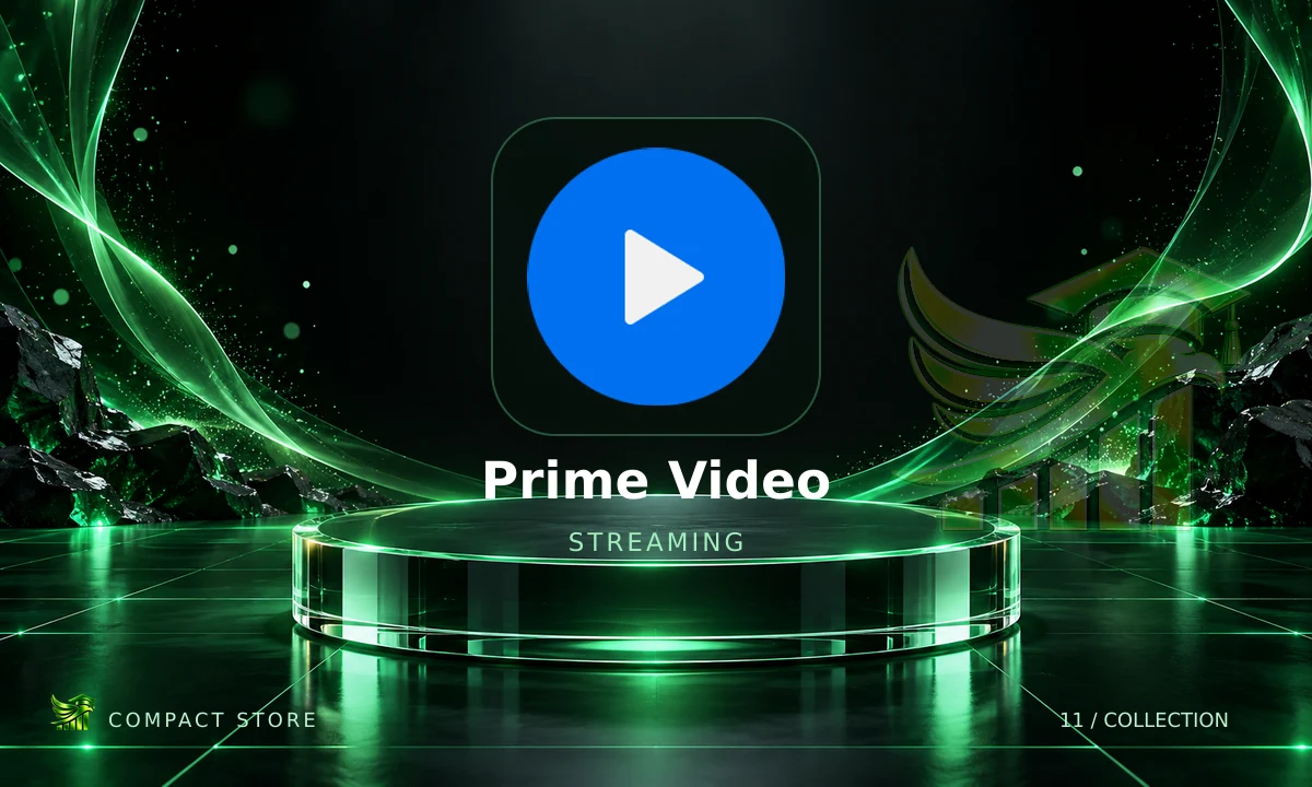 Logo de Amazon Prime Video 6 Meses em arte da Compact Store