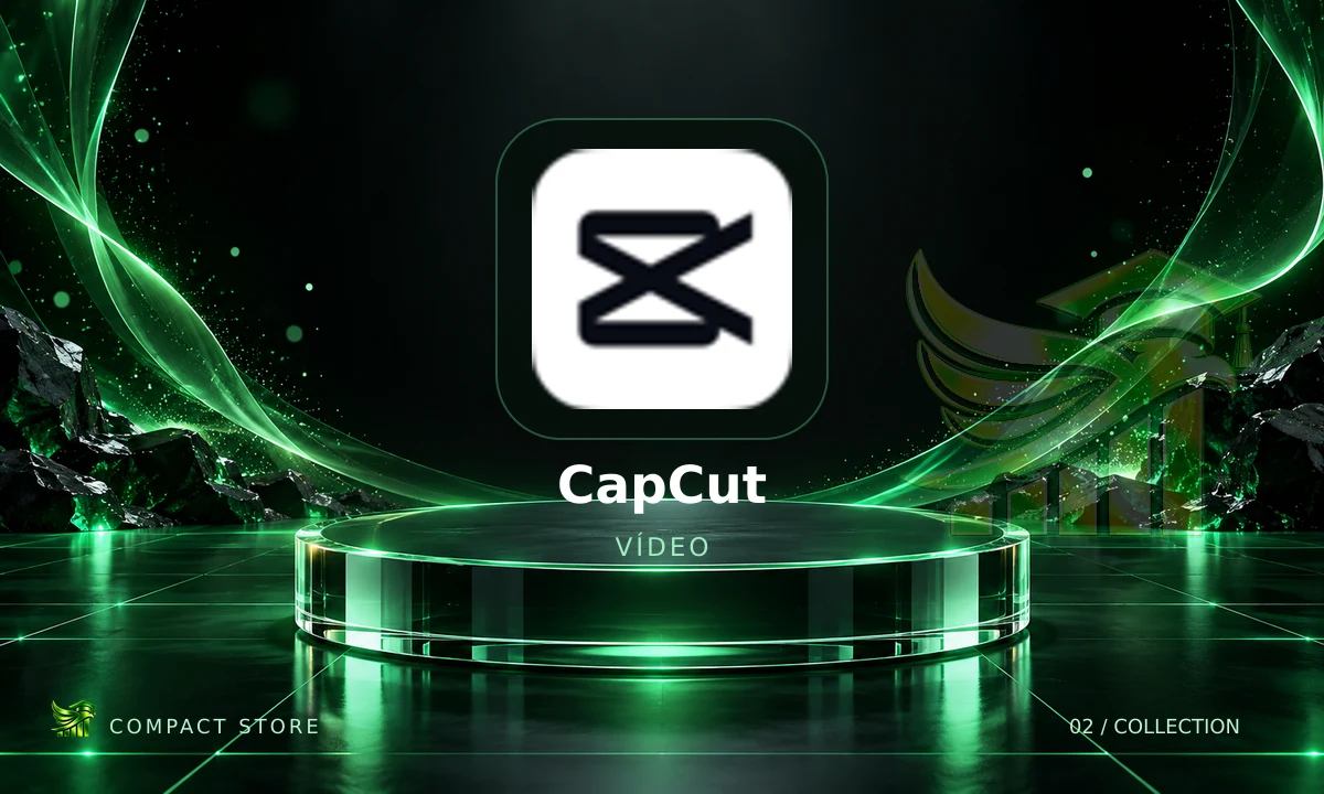 Logo de CapCut Team 1 Mês 1200 Créditos em arte da Compact Store