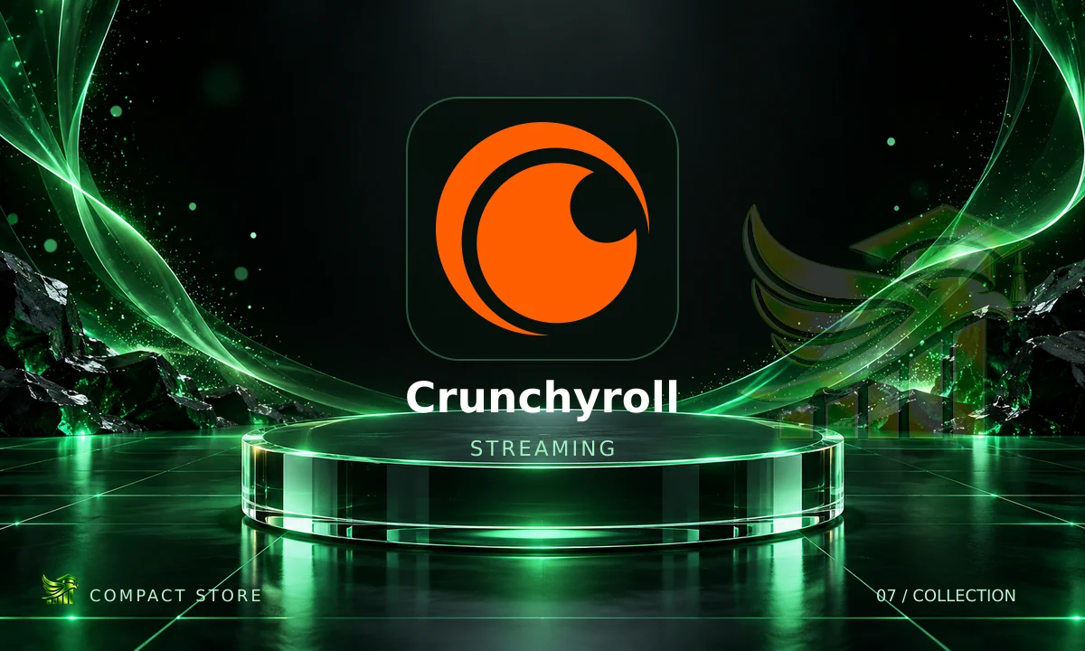 Logo de Crunchyroll 1 Mês Link em arte da Compact Store