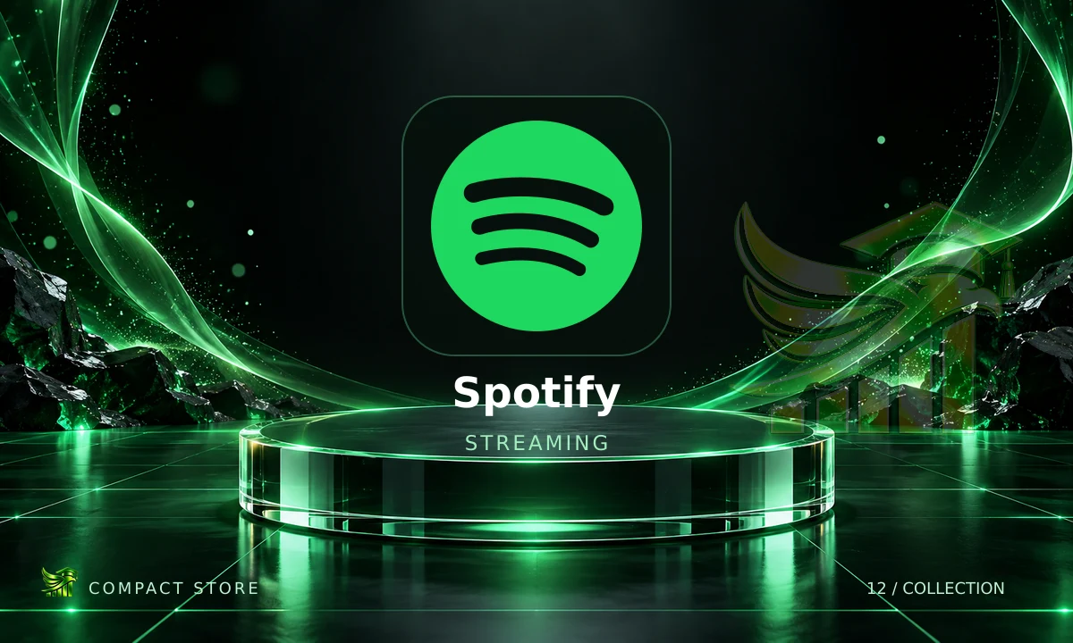 Logo de Spotify Premium 3 Meses (Link de Resgate) em arte da Compact Store